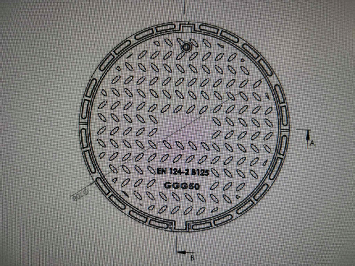 właz żeliwny 12,5 ton fi 600 h=40