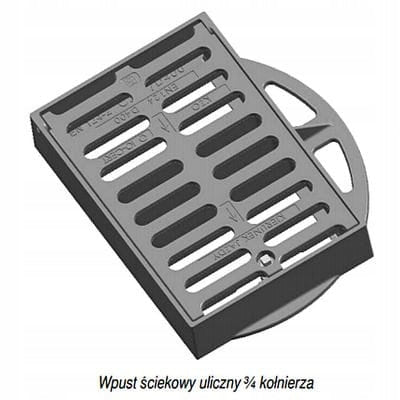 Wpust Uliczny prostokątny D400 żeliwny 400x600mm