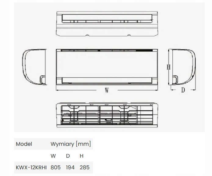 Klimatyzator ścienny KAISAI Split 3,5 kW A++ / A+ Wi-Fi R32 Grzanie