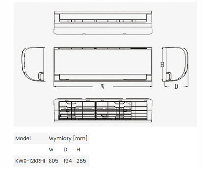 Klimatyzator ścienny KAISAI Split 3,5 kW A++ / A+ Wi-Fi R32 Grzanie