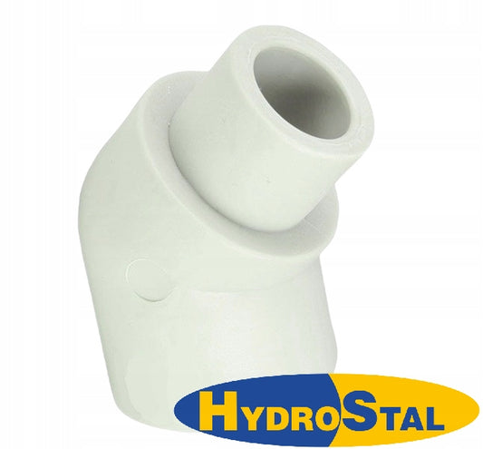 Kolano PP-R Nyplowe 20mm 45 stopni PN20 Zgrzewane