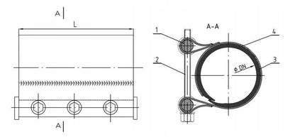 opaska naprawcza DN 40 zakres 48 - 51 mm L 100