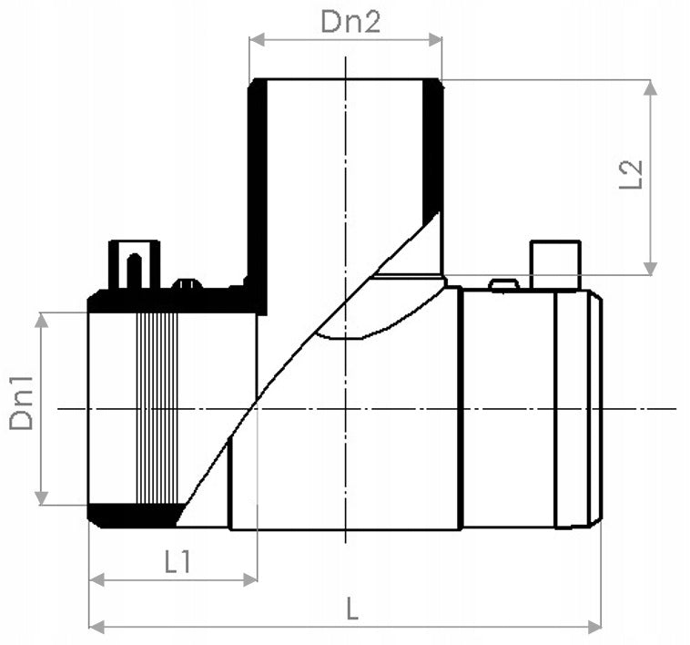 Trójnik Redukcyjny TE 75/50 DN75/50 PE 100 90 stopni SDR 11
