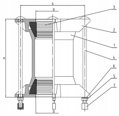 Łącznik RR DN100 Żeliwo Sferoidalne ZAKRES 108-131 mm
