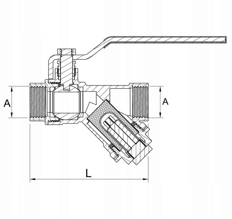 Zawór Kulowy korek kulowy 3/4 cala GW/GW Filtr Magnetyczny Diamond