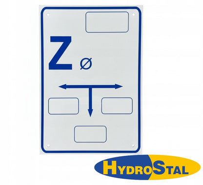 Tabliczka Orientacyjna do Zasuwy Wodnej Z Woda Informacyjna Aluminiowa
