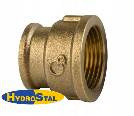 Mufa mosiężna redukcyjna 1/2"x3/8" mufa mosiądz 15x10
