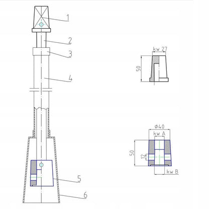 Obudowa Stała do Zasuwy DN40-50 Zielona Sztywna Kw 14/16