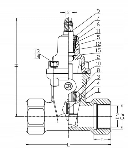 JAFAR ZASUWA GWINTOWANA DN50 2 cale SFERO PN16 WODA