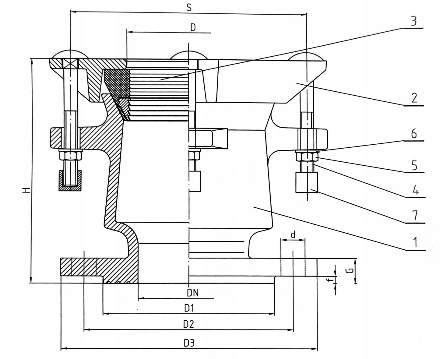 łącznik RK DN80 z zabezpieczeniem zakres 84-104mm żeliwo sfero