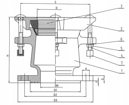 łącznik RK DN80 z zabezpieczeniem zakres 84-104mm żeliwo sfero