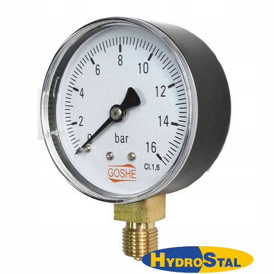 MANOMETR CIŚNIENIOMIERZ 0-6 BAR 1/4" RADIALNY 63mm GOSHE