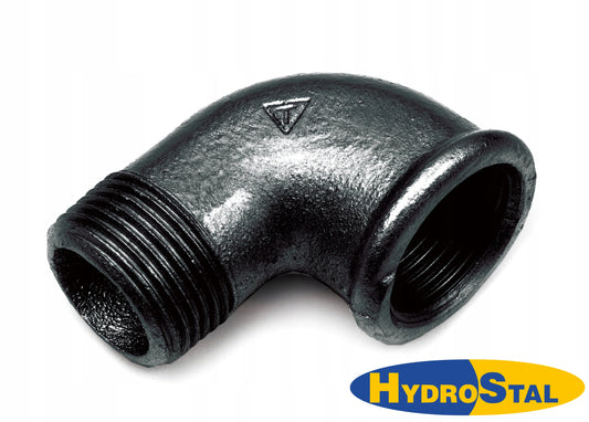 Kolano czarne 1/2" żeliwne hydrauliczne 90 stopni gwint wewnętrzny GW