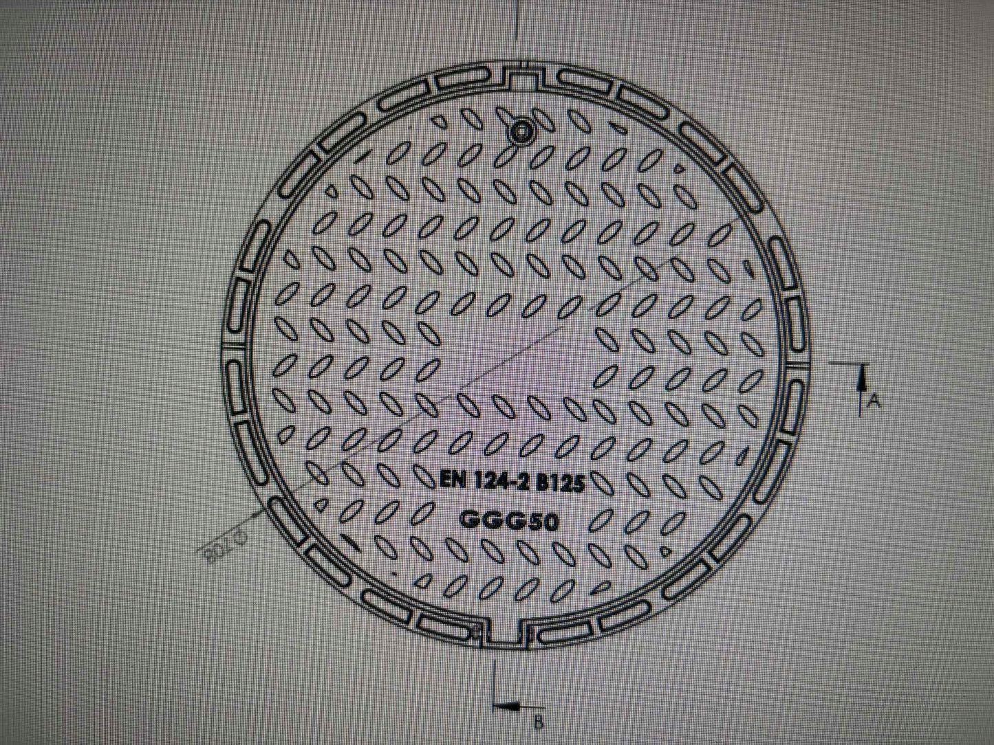 właz żeliwny 12,5 ton fi 600 h=40
