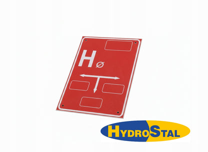 Tabliczka Orientacyjna Hydrant Nadziemny Podziemny H Czerwona Aluminiowa