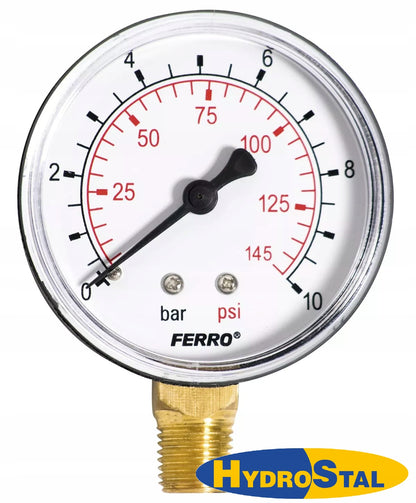MANOMETR CIŚNIENIOMIERZ 0-6 BAR 1/4" RADIALNY 63mm