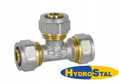 Trójnik PEX Skręcany 25x25x25 mm Złączka Zaciskowa PEX-AL-PEX Woda CO